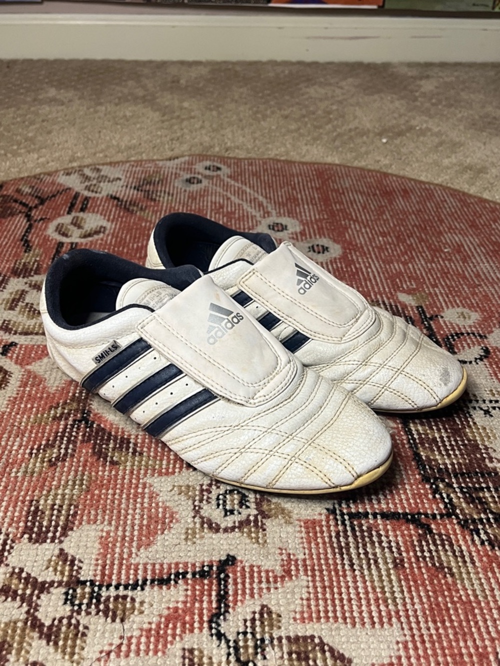 adidas White Taekwondo Shoes with Navy Accents